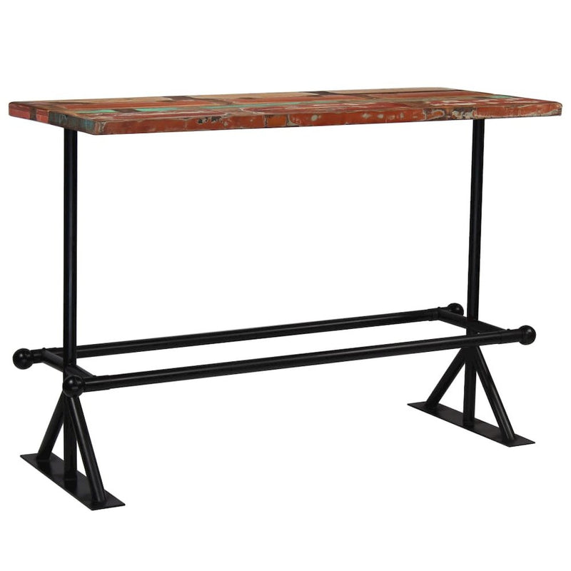 vidaXL Bar Table Solid Reclaimed Wood Multicolor 59.1"x27.6"x42.1" 5388