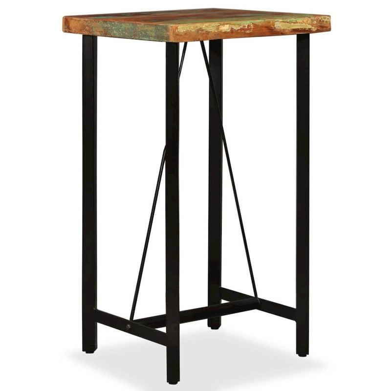 vidaXL Bar Table Solid Reclaimed Wood 23.6"x23.6"x42.1", 245439