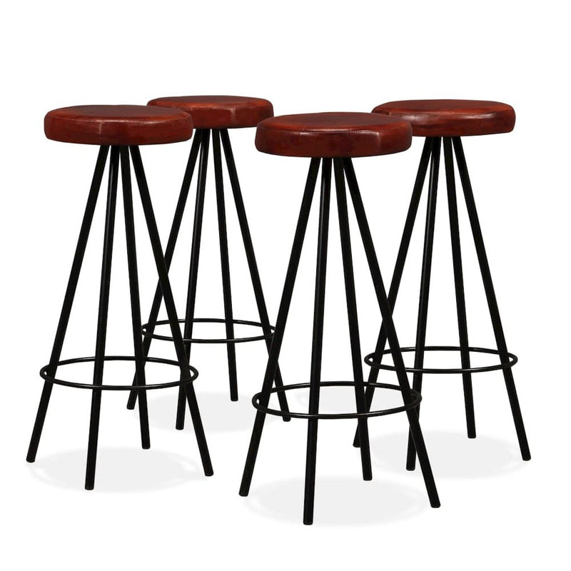 vidaXL Bar Stools 4 pcs Real Leather, 245444