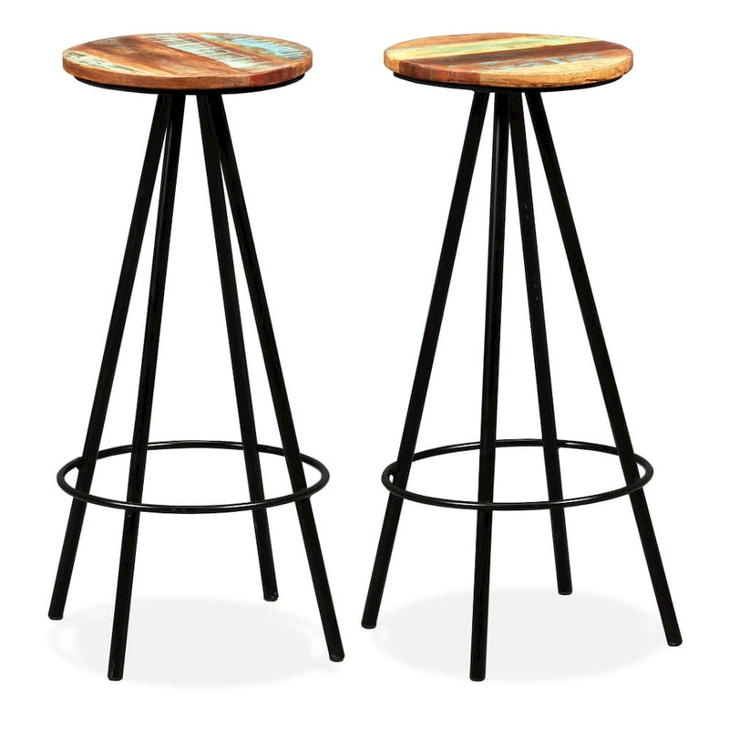 vidaXL Bar Stools 2 pcs Solid Reclaimed Wood, 245445