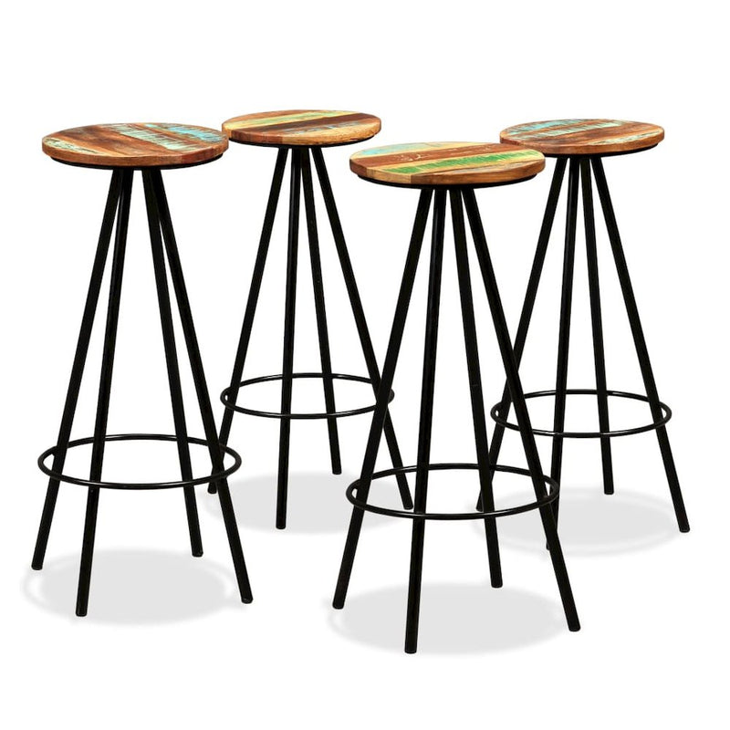 vidaXL Bar Stools 4 pcs Solid Reclaimed Wood, 245446