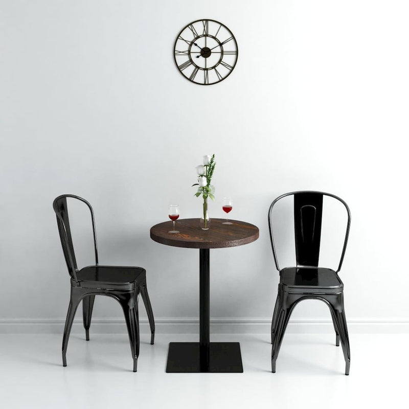 vidaXL Bistro Table MDF and Steel Round 23.6"x29.5" Dark Ash, 245609