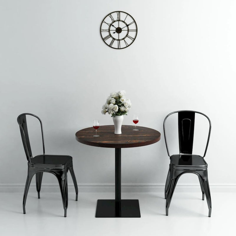 vidaXL Bistro Table MDF and Steel Round 31.5"x29.5" Dark Ash, 245610