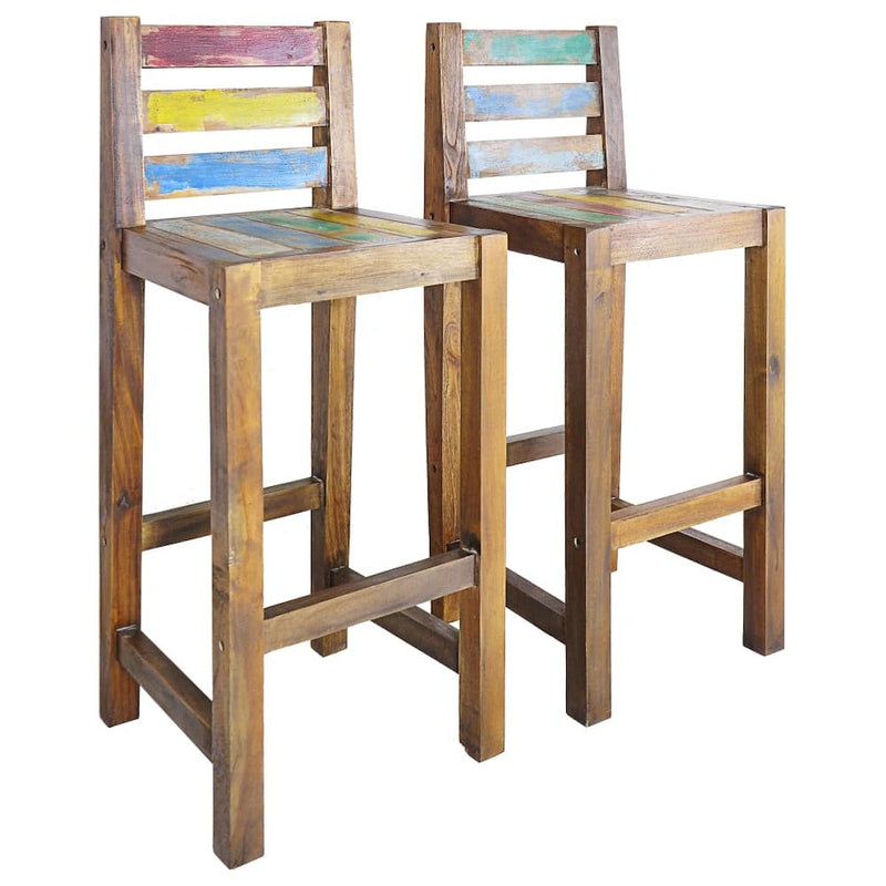 vidaXL Bar Stools 2 pcs Solid Reclaimed Wood, 245800