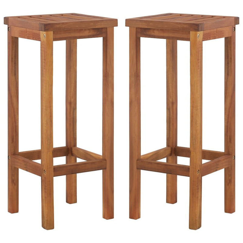 vidaXL Bar Chairs 2 pcs Solid Acacia Wood, 44016