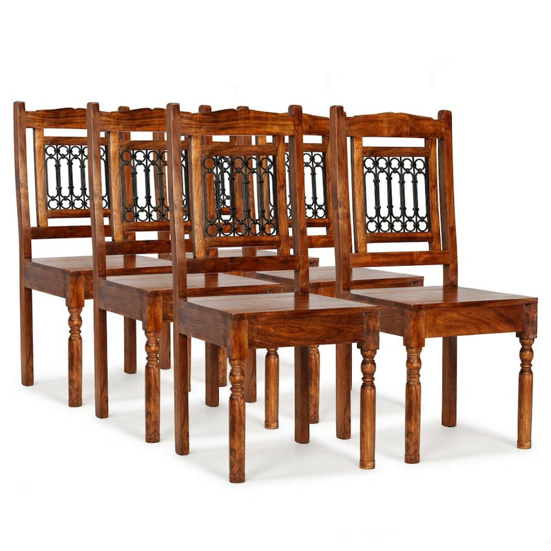 vidaXL Dining Chairs 6 pcs Solid Wood with Sheesham Finish Classic, 275272