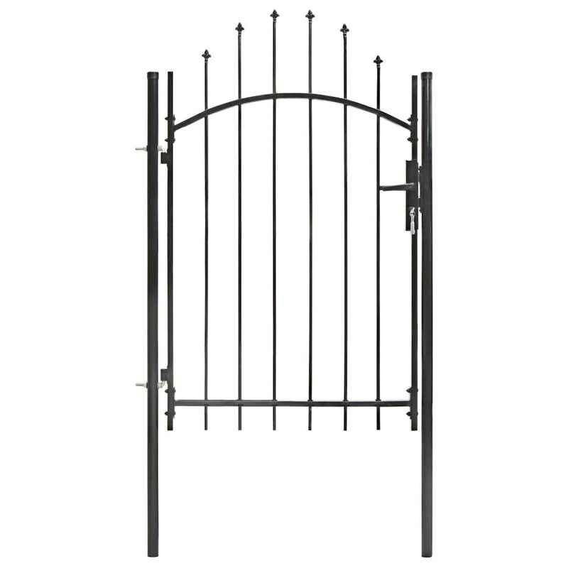 vidaXL Garden Gate Steel 39.4"x78.7" Black