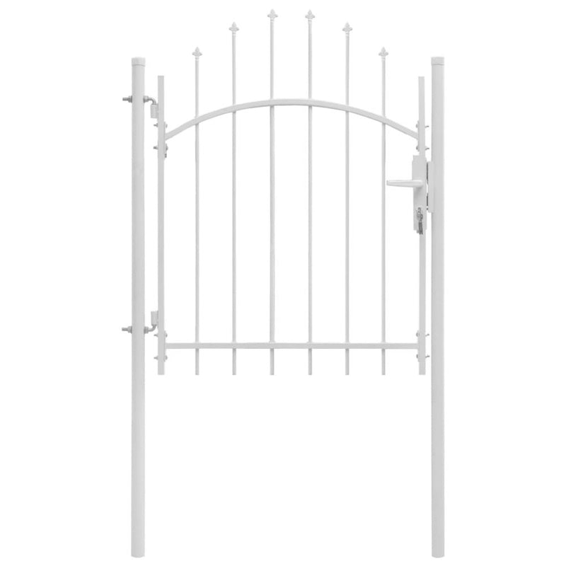 vidaXL Garden Gate Steel 39.4"x68.9" White