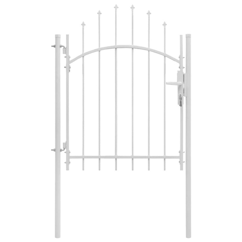 vidaXL Garden Gate Steel 39.4"x78.7" White