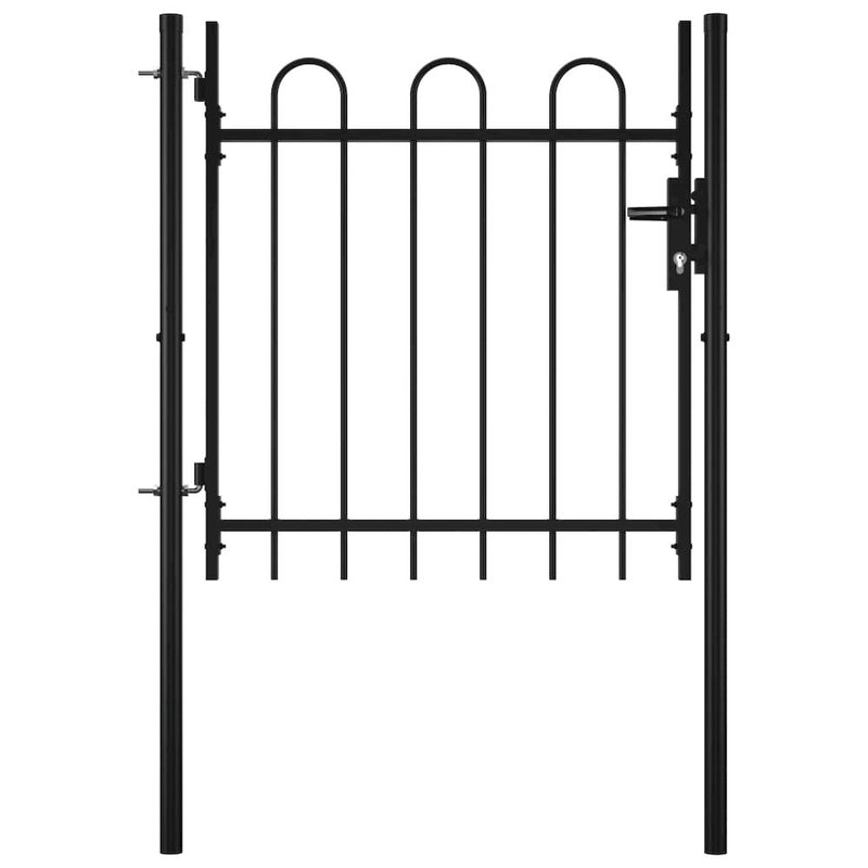 vidaXL Single Door Fence Gate with Hoop Top 39.4" x 29.5"