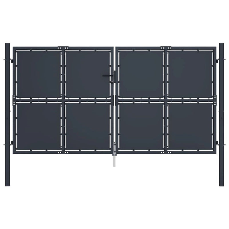 vidaXL Garden Gate Steel 118.1"x49.2" Anthracite 4525