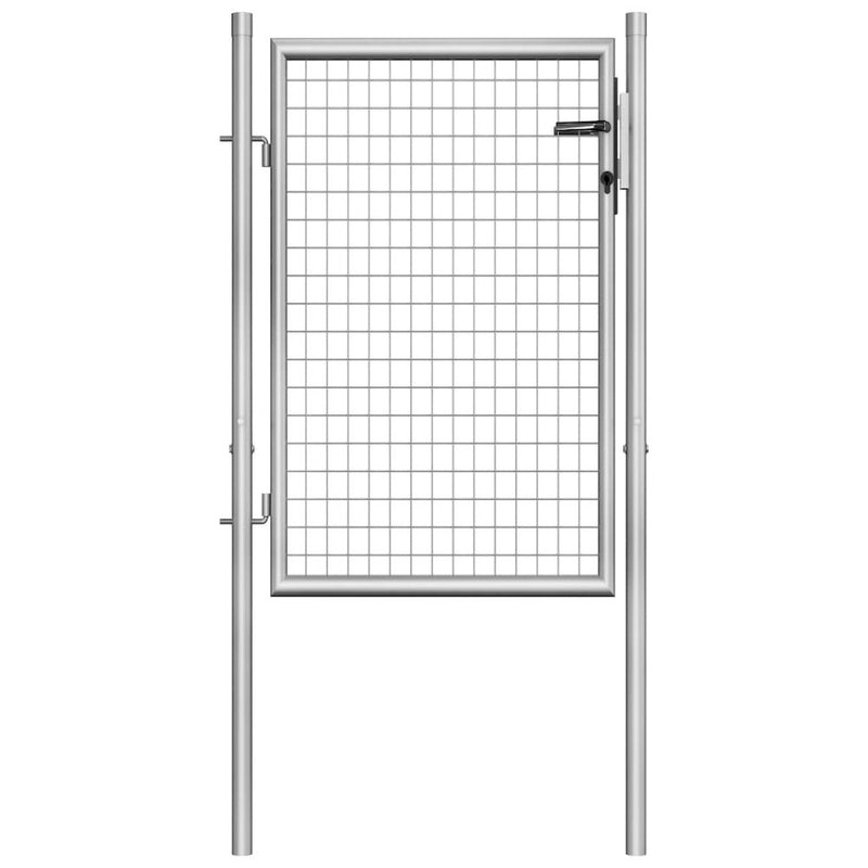 vidaXL Garden Gate Galvanized Steel 41.3"x59.1" Silver