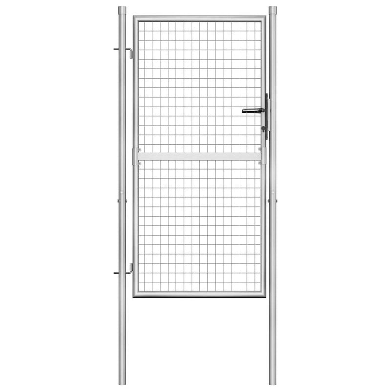 vidaXL Garden Gate Galvanized Steel 41.3"x78.7" Silver