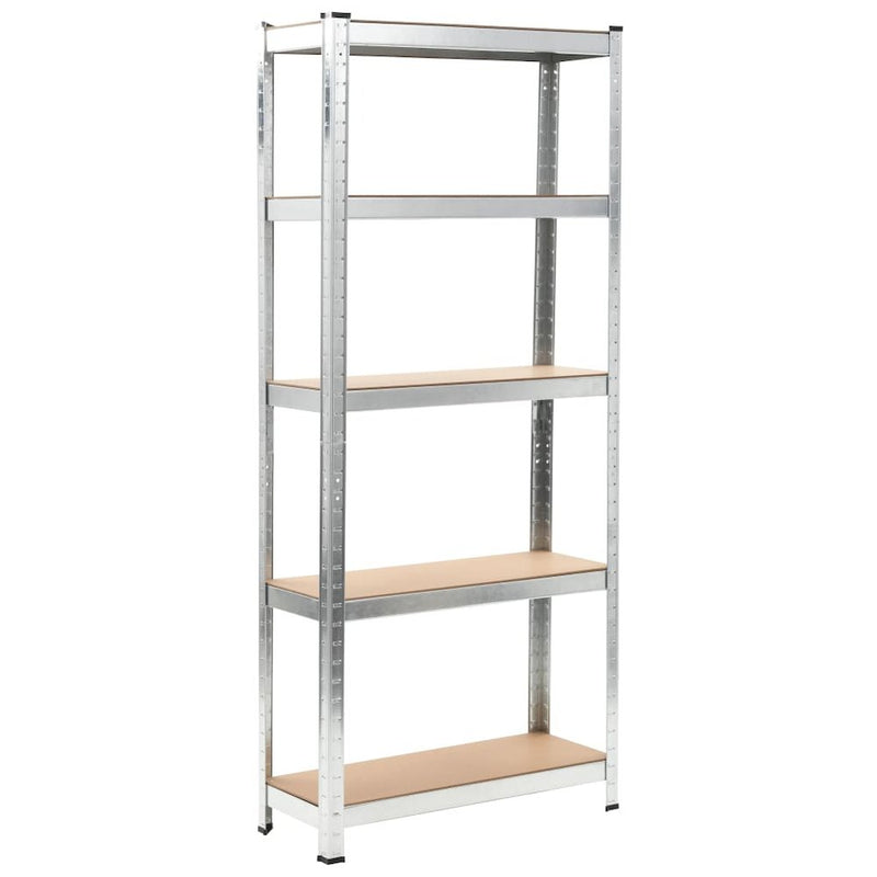 vidaXL Storage Shelf Silver 29.5"x11.8"x67.7" Steel and MDF, 144271