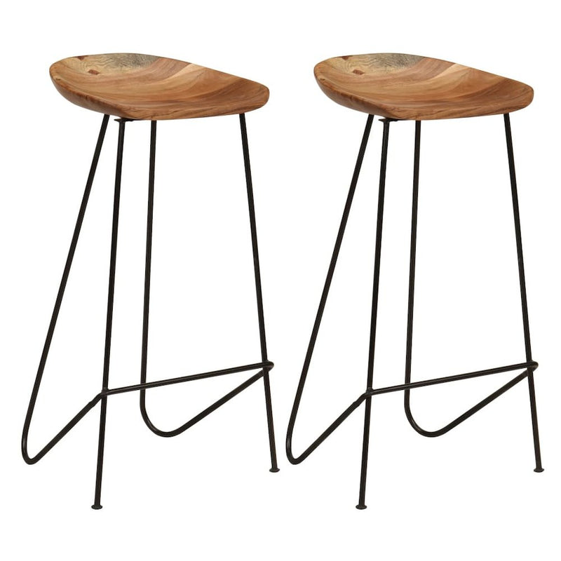 vidaXL Bar Stools 2 pcs Solid Acacia Wood, 247934