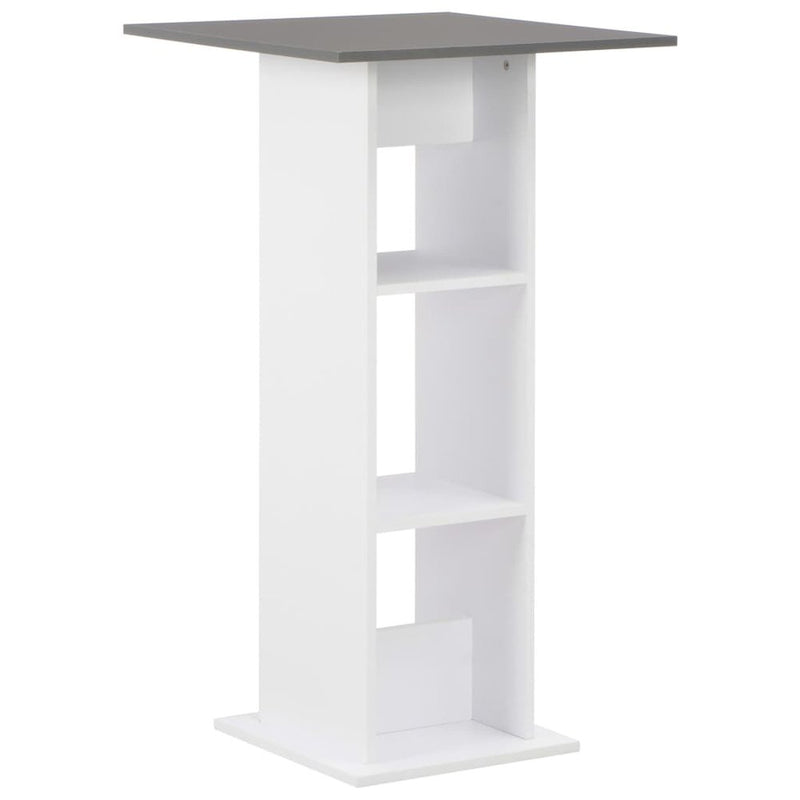 Bar Table White and Anthracite Gray 23.6"x23.6"x43.3"