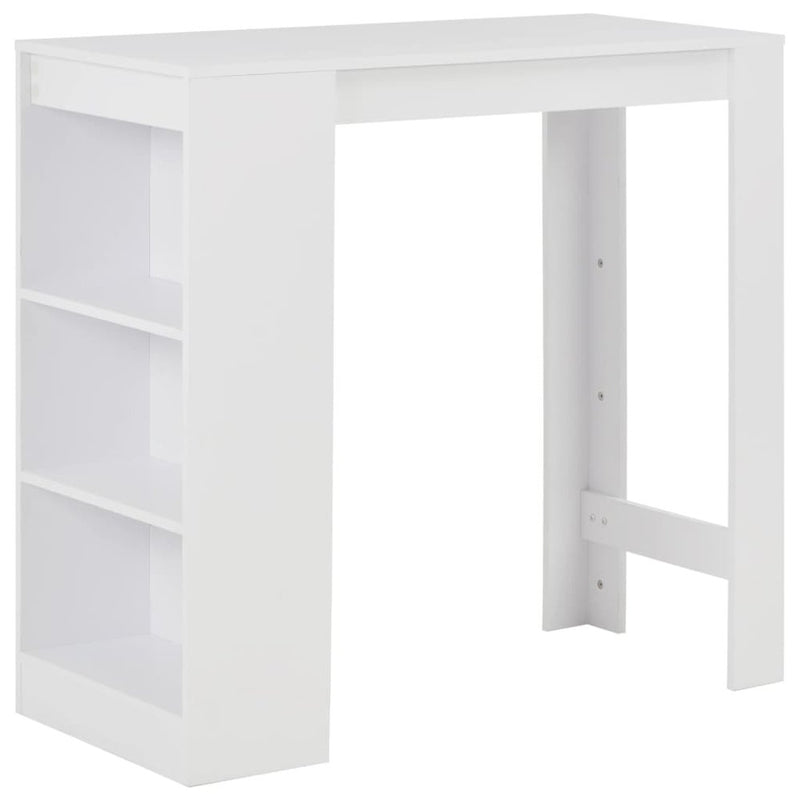 Bar Table with Shelf White 43.3"x19.7"x40.6"