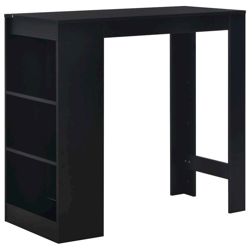 Bar Table with Shelf Black 43.3"x19.7"x40.6"