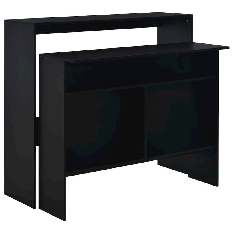 vidaXL Bar Table with 2 Table Tops Black 51.18"x15.75"x47.24", 280218