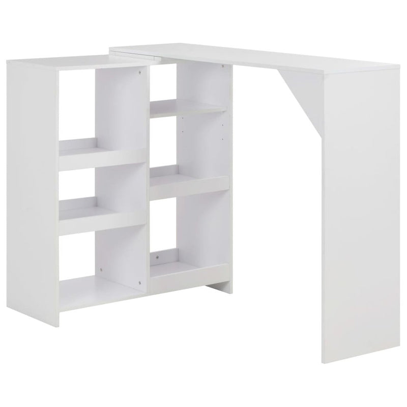 vidaXL Bar Table with Moveable Shelf White 54.33"x15.75"x47.24", 280222