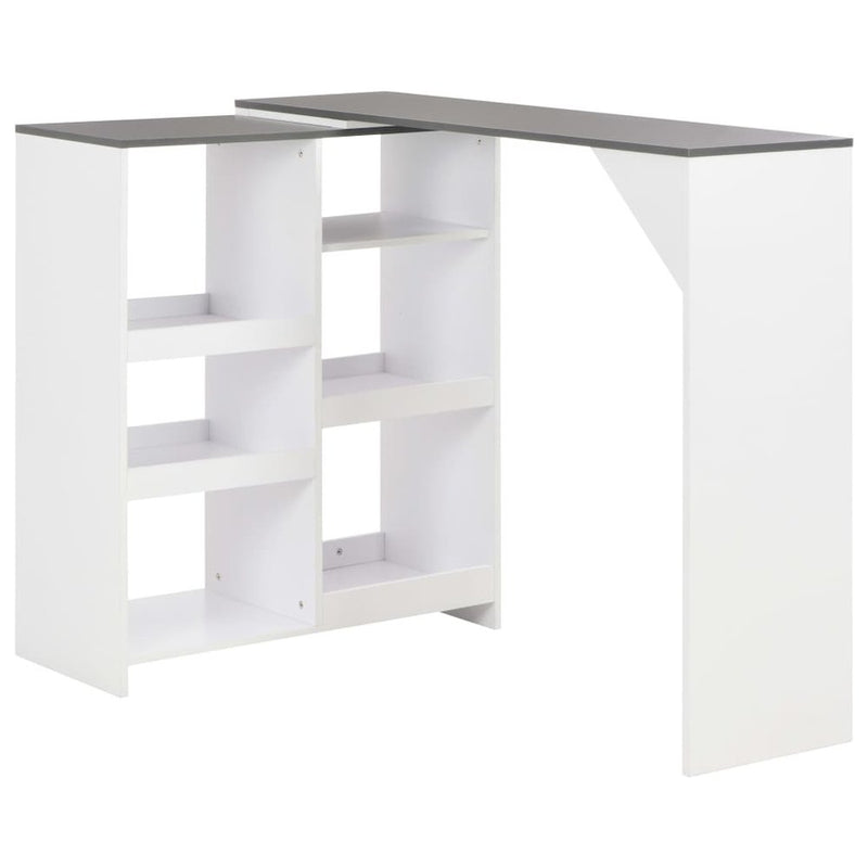 vidaXL Bar Table with Moveable Shelf White 54.33"x15.75"x47.24", 280226