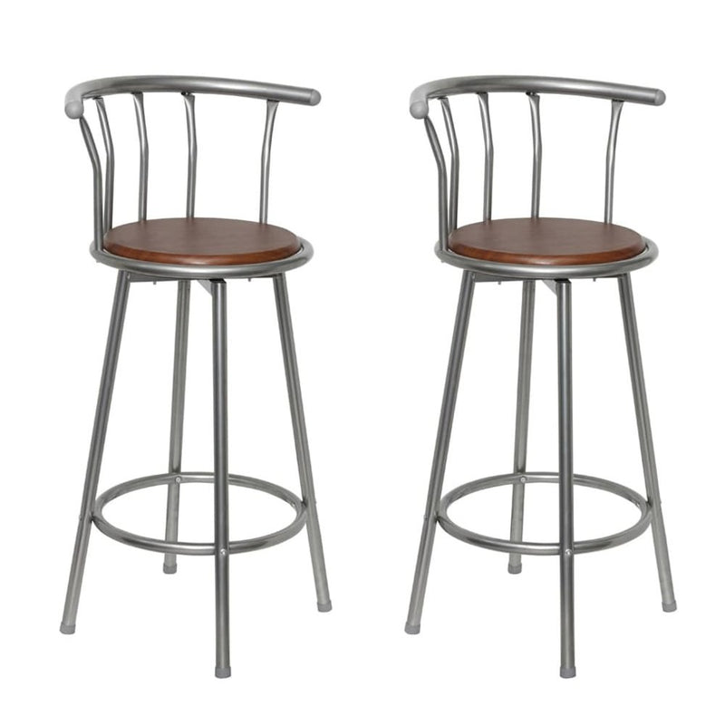 vidaXL Bar Stools 2 pcs Brown Steel, 60560