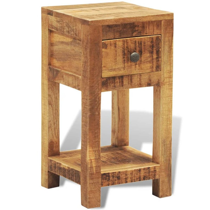 vidaXL Nightstand with 1 Drawer Solid Mango Wood, 241090