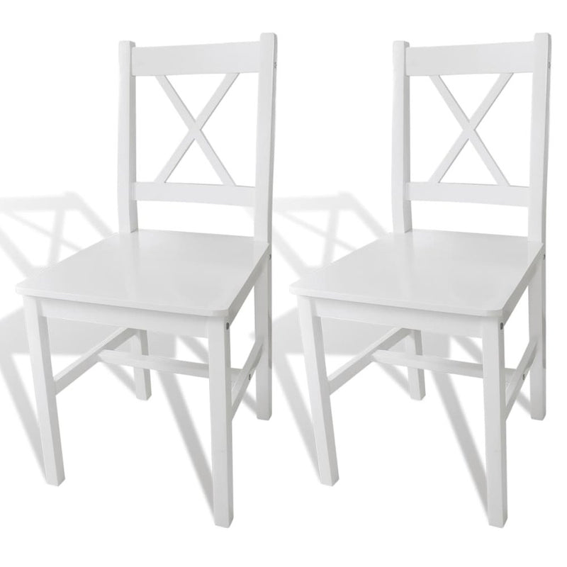 vidaXL Dining Chairs 2 pcs White Pinewood, 241510