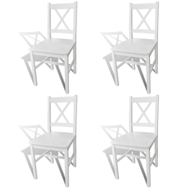 vidaXL Dining Chairs 4 pcs White Pinewood, 241511