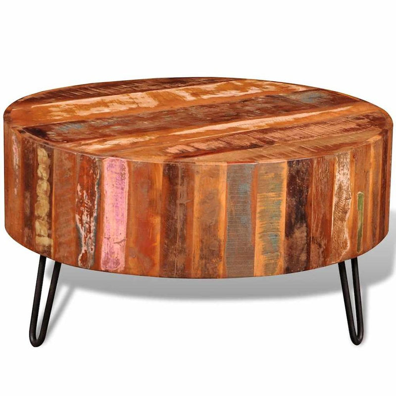 vidaXL Coffee Table Solid Reclaimed Wood Round, 241626