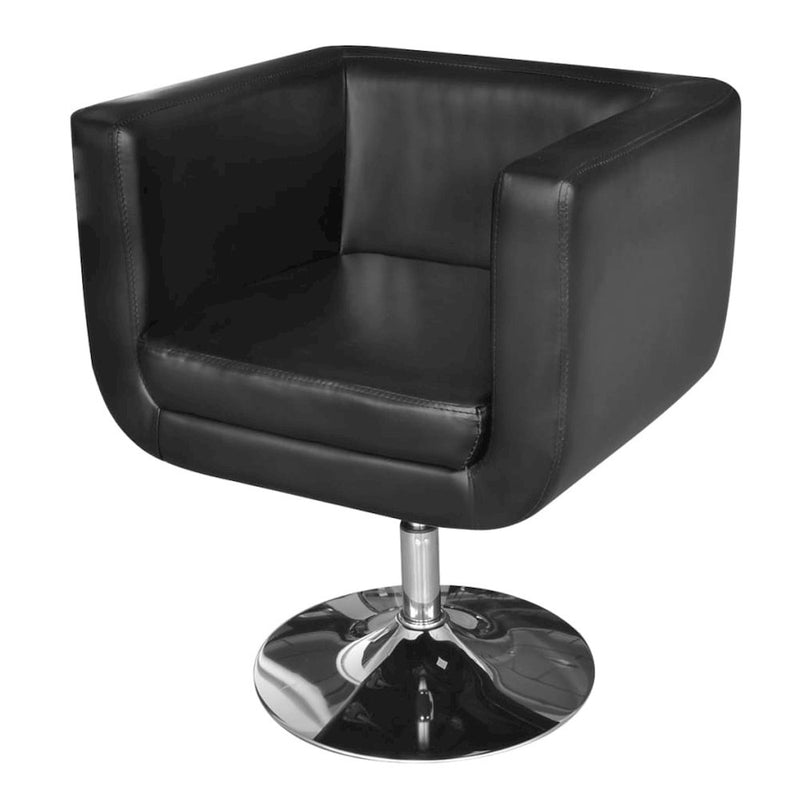 vidaXL Armchair with Chrome Base Black Faux Leather, 241921