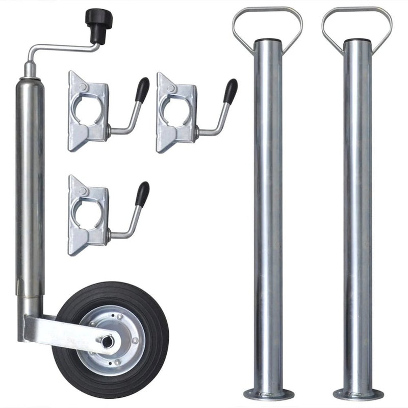 1.9" Jockey Wheel with 2 Support Tubes & 3 Split Clamps