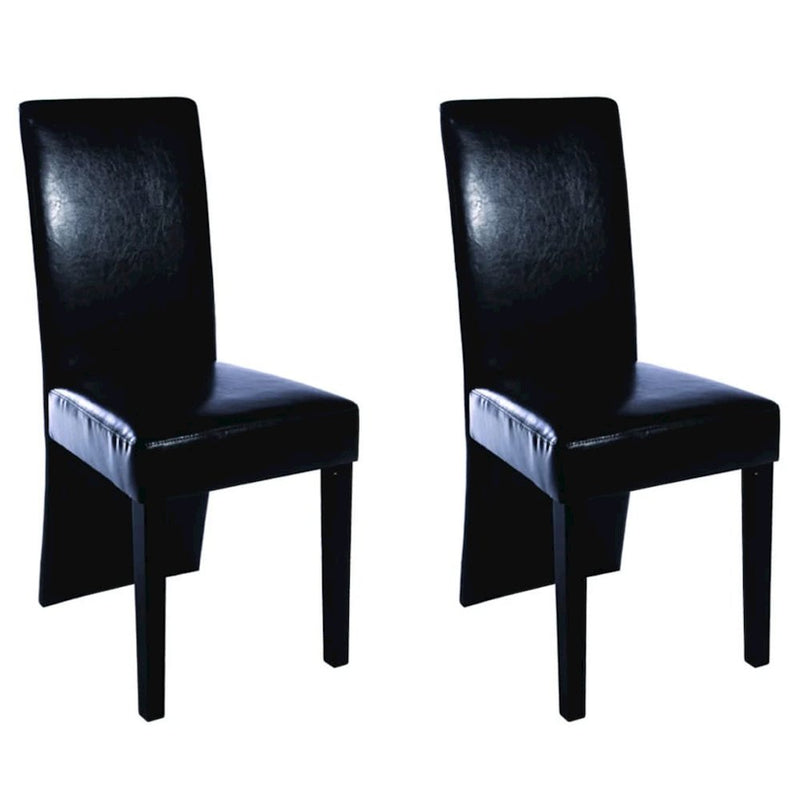 vidaXL Dining Chairs 2 pcs Black Faux Leather, 241887