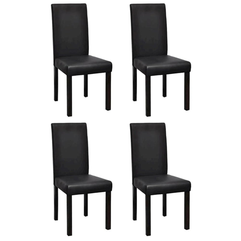 vidaXL Dining Chairs 4 pcs Black Faux Leather, 241894