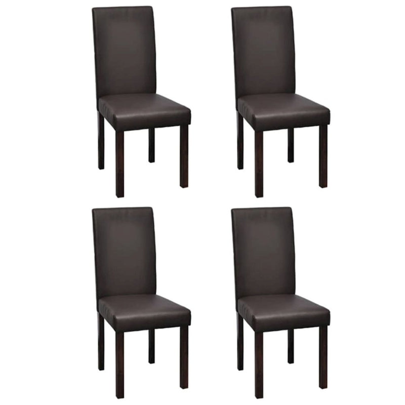 vidaXL Dining Chairs 4 pcs Brown Faux Leather, 241896