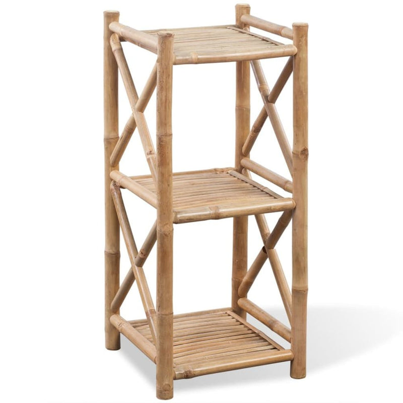 vidaXL 3-Tier Bamboo Shelf  Square, 242491