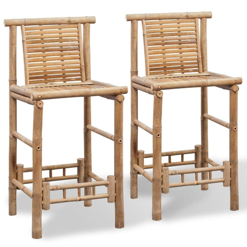 vidaXL Bar Stools 2 pcs Bamboo, 242494