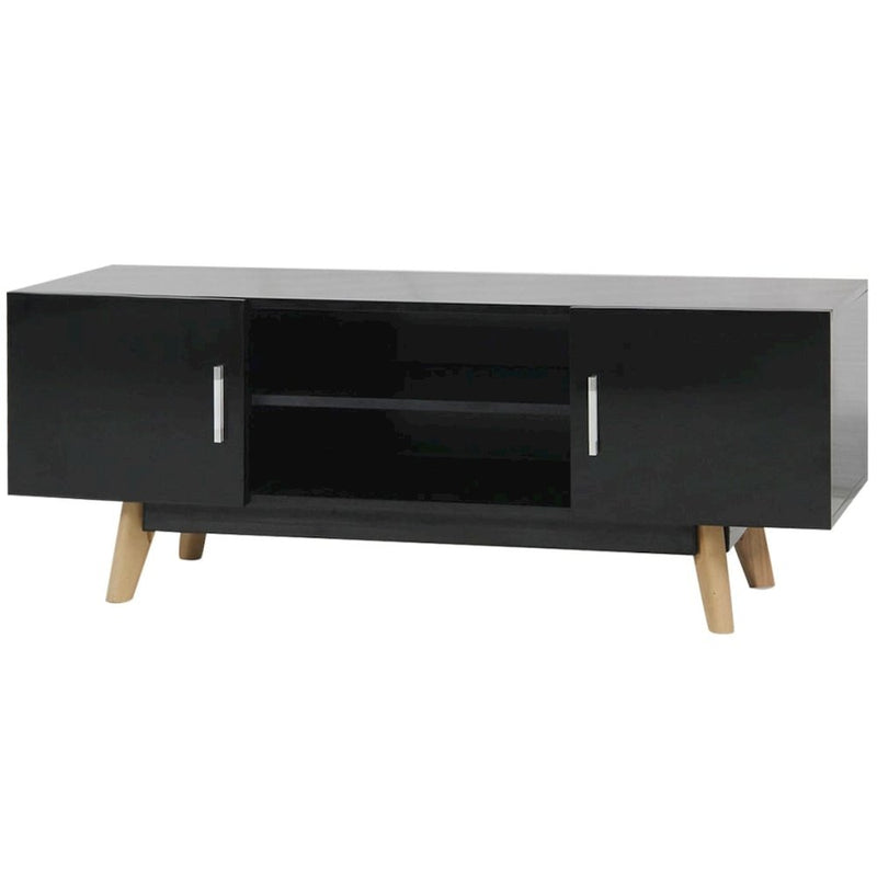 vidaXL High Gloss TV Cabinet Black 47.2"x15.7"x18" MDF, 242993