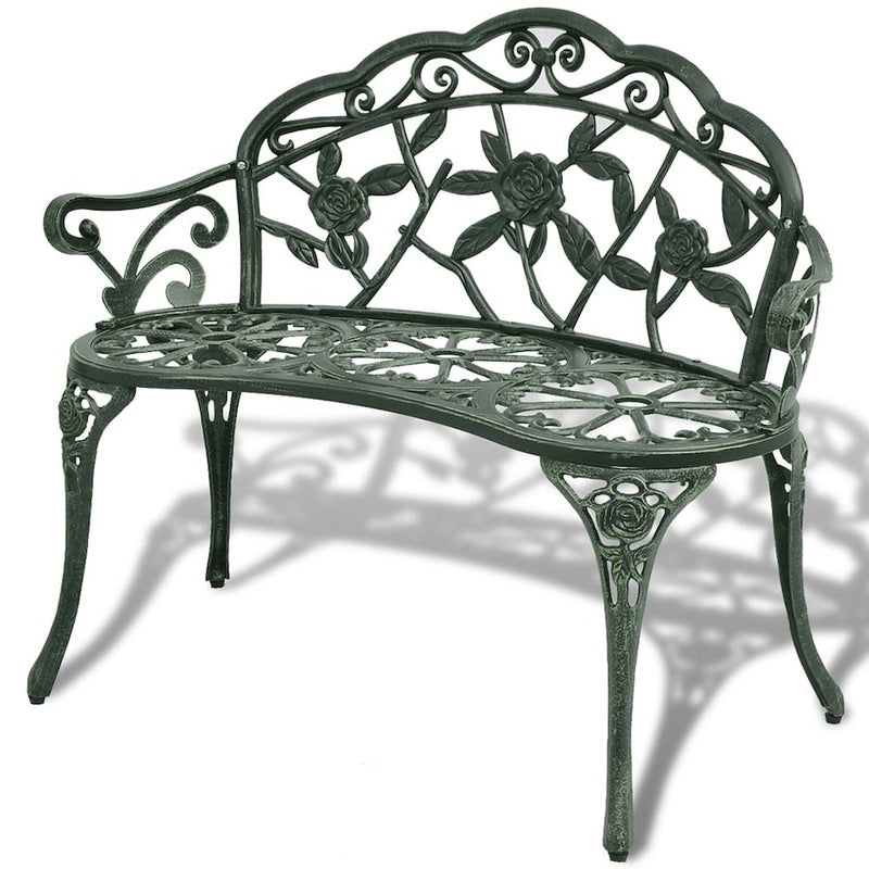 vidaXL Garden Bench 39.4” Cast Aluminium Green, 42166