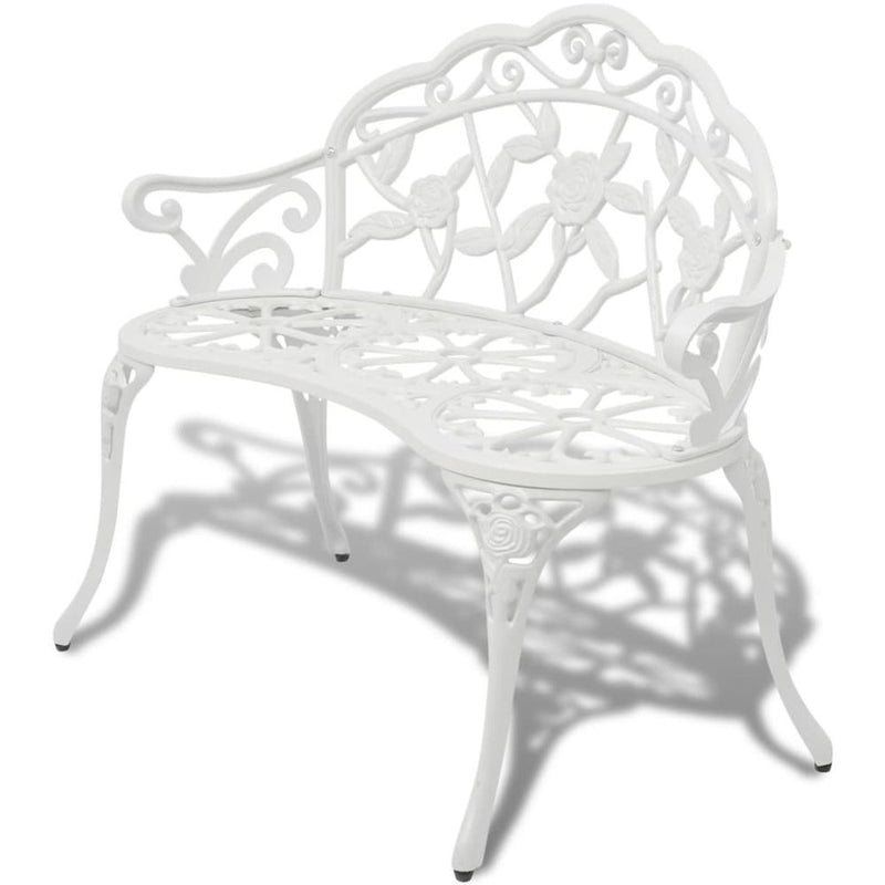 vidaXL Garden Bench 39.4“ Cast Aluminium White, 42167