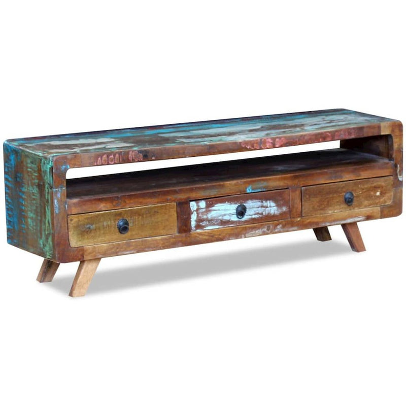 vidaXL TV Cabinet with 3 Drawers Solid Reclaimed Wood, 243294