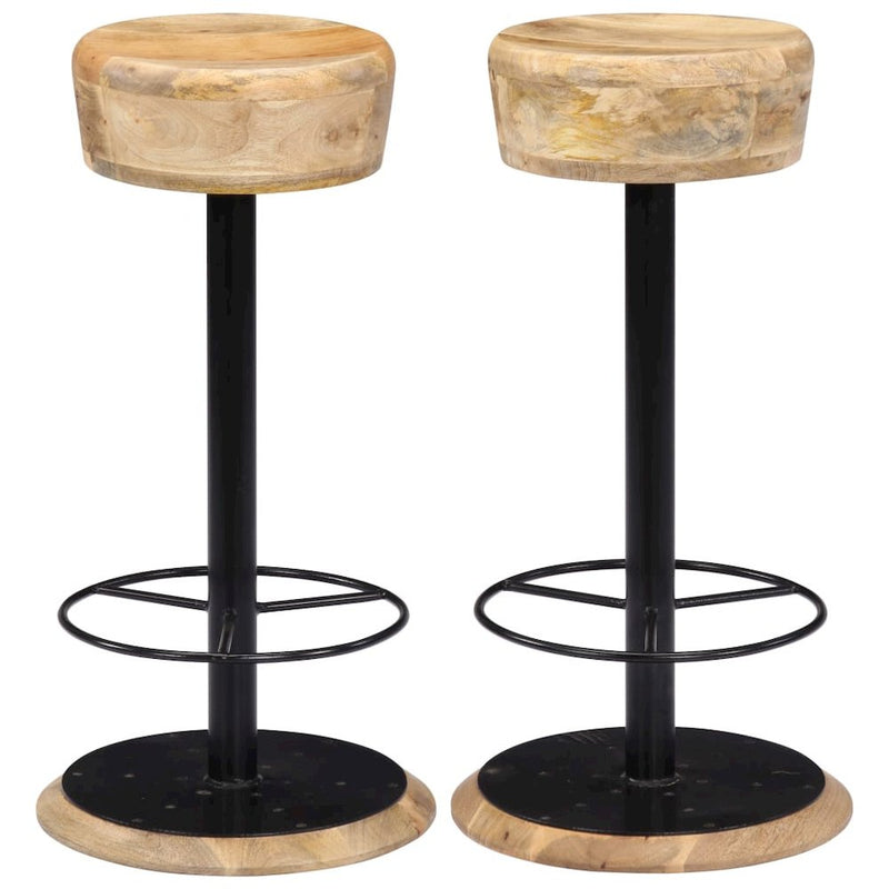 vidaXL Bar Stools 2 pcs Solid Mango Wood, 247832