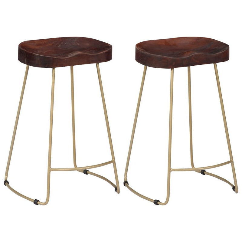 vidaXL Gavin Bar Stools 2 pcs Solid Mango Wood, 247834