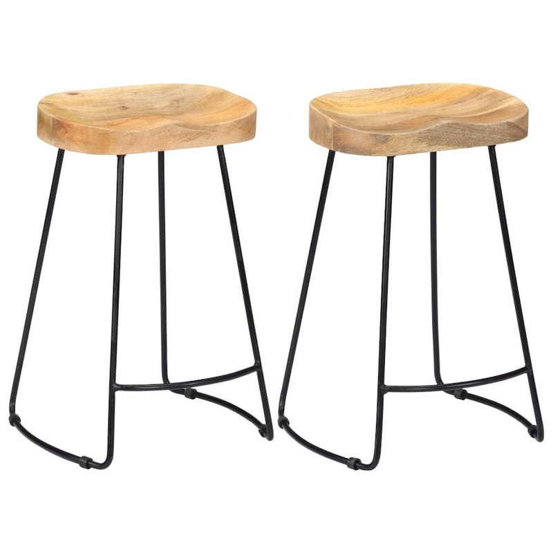 vidaXL Gavin Bar Stools 2 pcs Solid Mango Wood, 247837