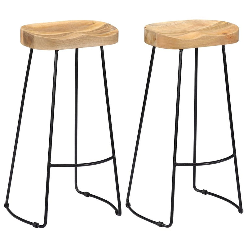 vidaXL Gavin Bar Stools 2 pcs Solid Mango Wood, 247838