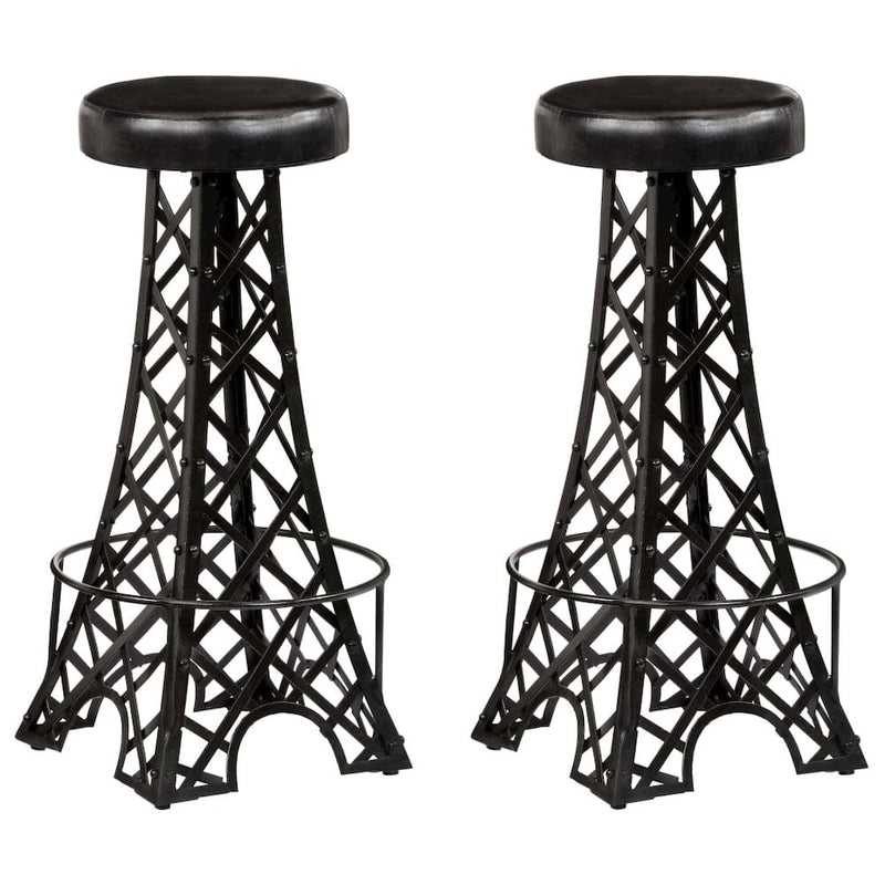 vidaXL Bar Stools 2 pcs Real Leather, 247660