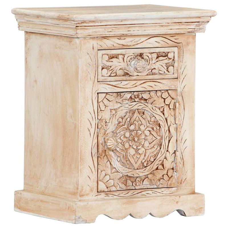 vidaXL Bedside Cabinet 15.7"x11.8"x19.7" Solid Mango Wood, 249876