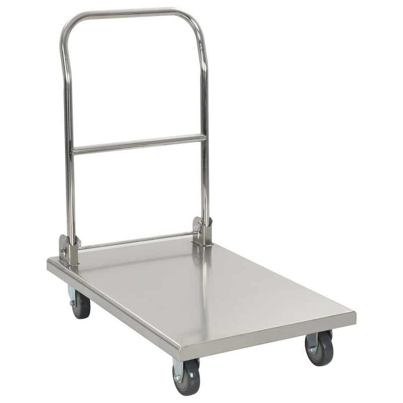 vidaXL Platform Wagon Silver 32.3"x20.9"x33.9" Stainless Steel, 50919