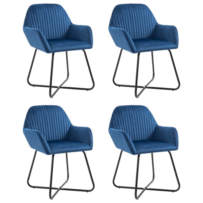 vidaXL Dining Chairs 4 pcs Blue Velvet, 277005