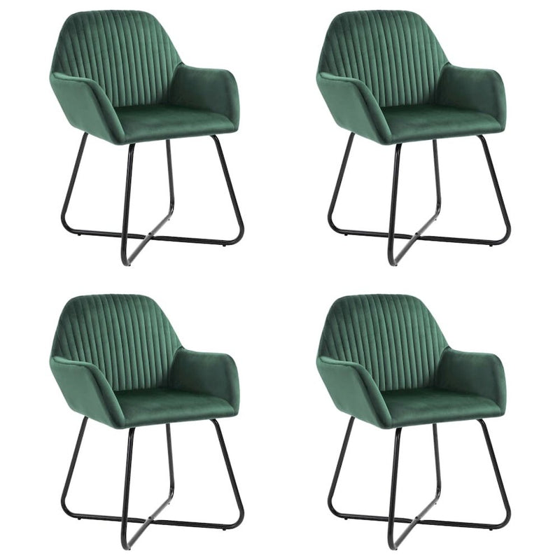 vidaXL Dining Chairs 4 pcs Green Velvet, 277007